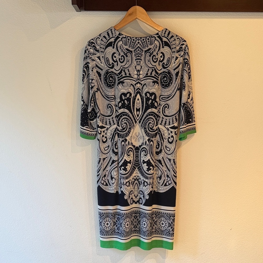 Sandra Darren Shift Dress, Colorblock Paisley Mini Dress, Size 12 - Picture 5 of 12